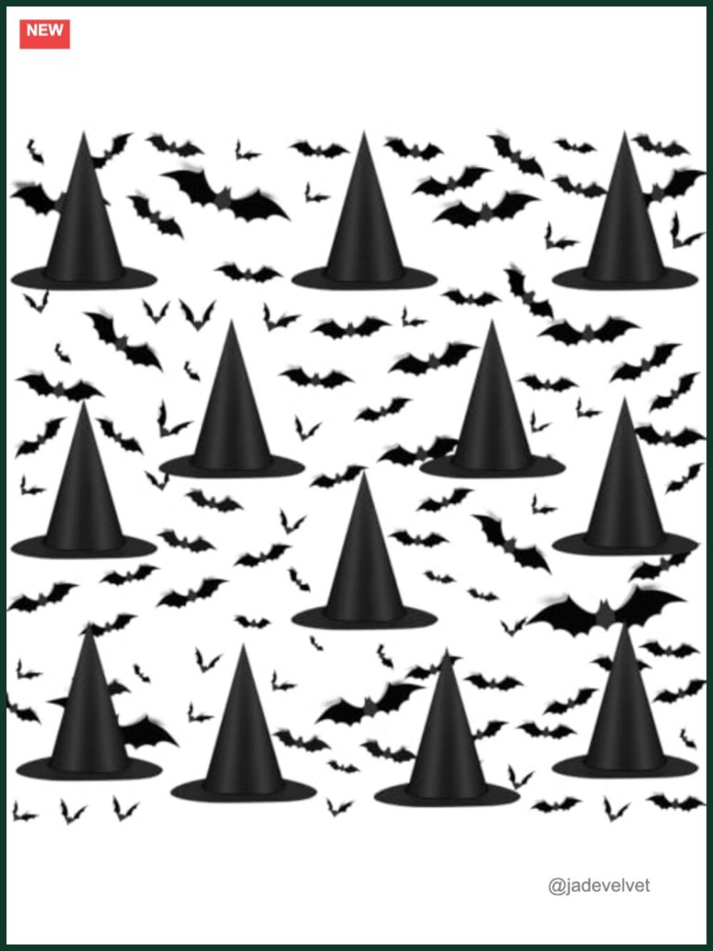 Halloween Witch Hat Decorations with Bat Stickers & Hanging String